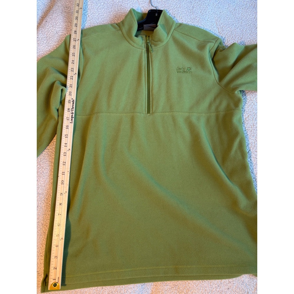 Jack Wolfskin Mens 1/4 Zip Fleece Pullover Lime Green Tecnopile Size XL 54/56